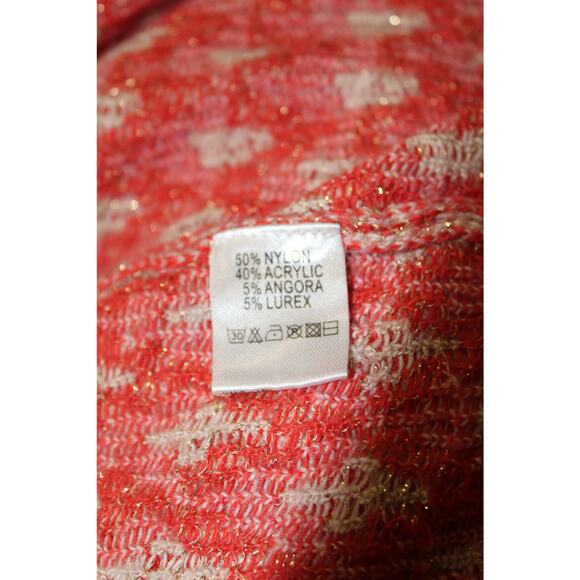 Grifflin Paris Orange Diamond Knit Open Front Cardigan Size Medium/Large - Picture 4 of 4